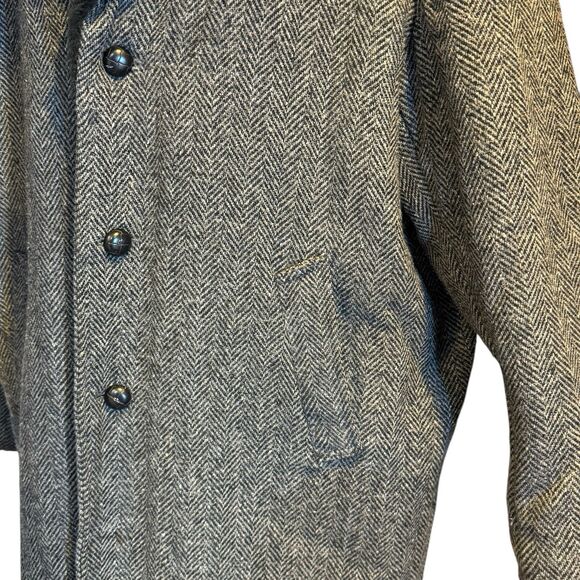 Vintage 80s Westchester Classics Men’s Herringbone Faux Fur Lined Coat Made USA - Picture 9 of 16